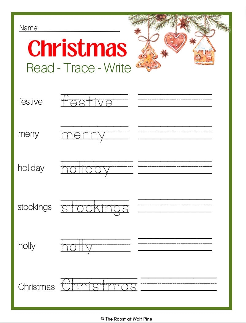 CHRISTMAS WORKSHEETS Second Grade Homeschool Printable Winter Learning Math Reading Counting Writing Workbook Homeschool Curricula Etsy