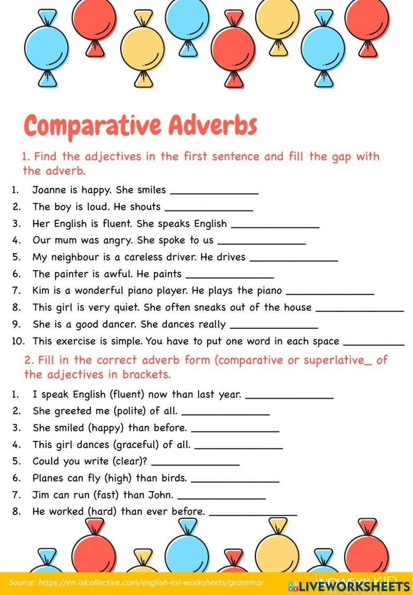 Comparative Superlative Adverbs Worksheet Worksheets Library Comparative Superlative Adverbs Worksheet Worksheets Library