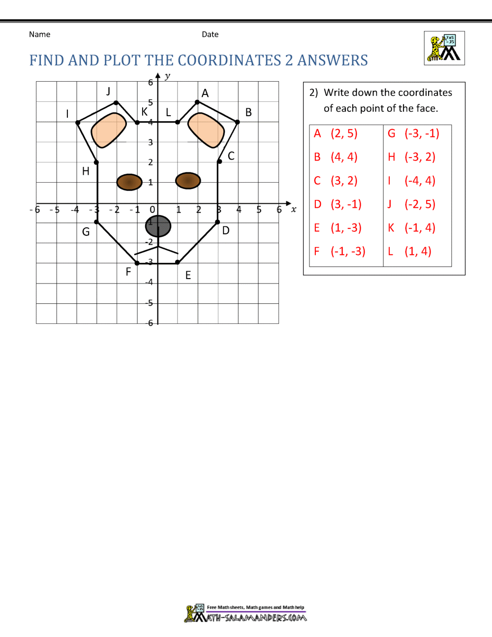 Animal Coordinates Worksheet Free Printable Digital PDF