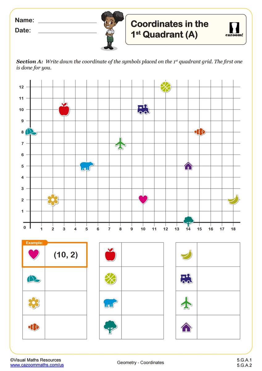 Coordinate Plane Worksheets 4 Quadrants