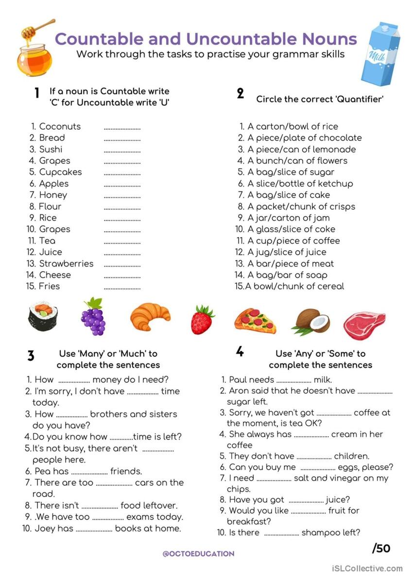 Countable And Uncountable Nouns
