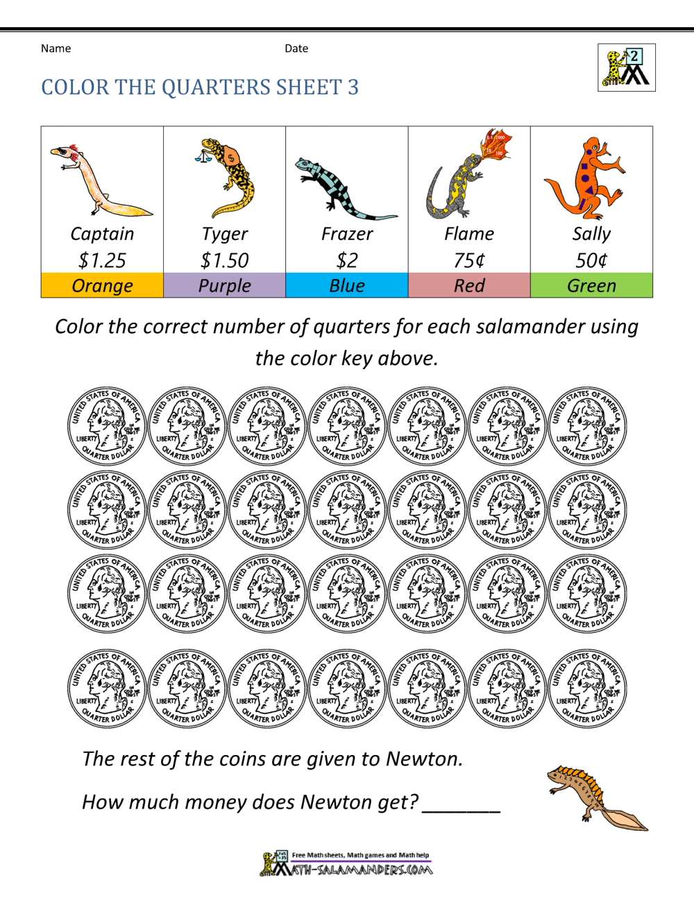 Counting Quarters Worksheet Counting Quarters Worksheet