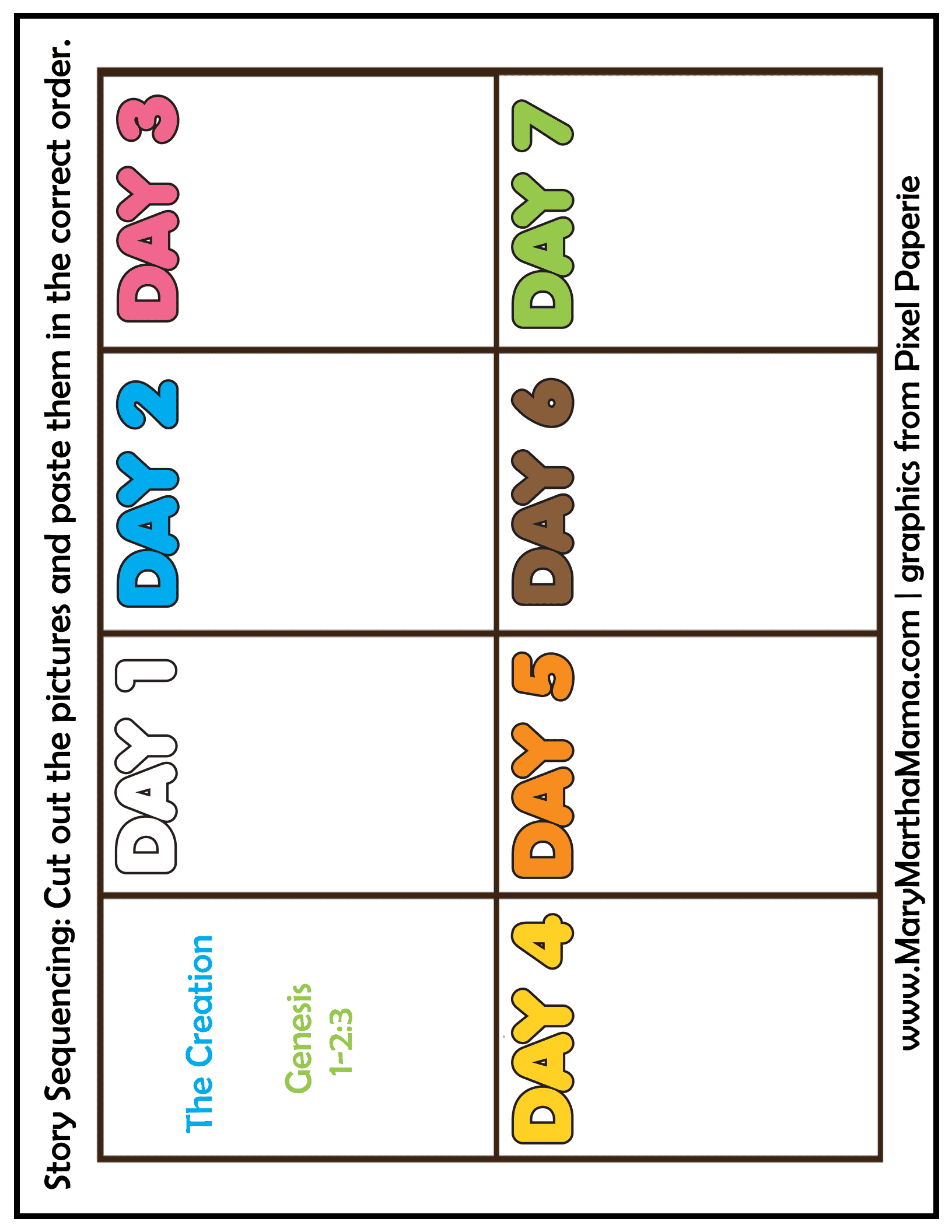 Creation Story For Kids Free Printable Activities Mary Martha Mama