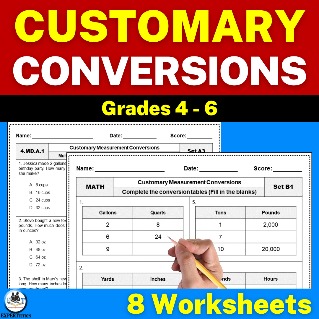 Customary System Measurement Conversions Worksheets Converting Customary Units Made By Teachers