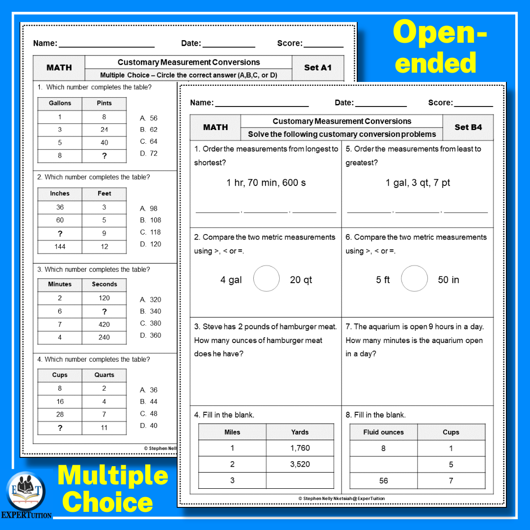 Customary System Measurement Conversions Worksheets Converting Customary Units Made By Teachers