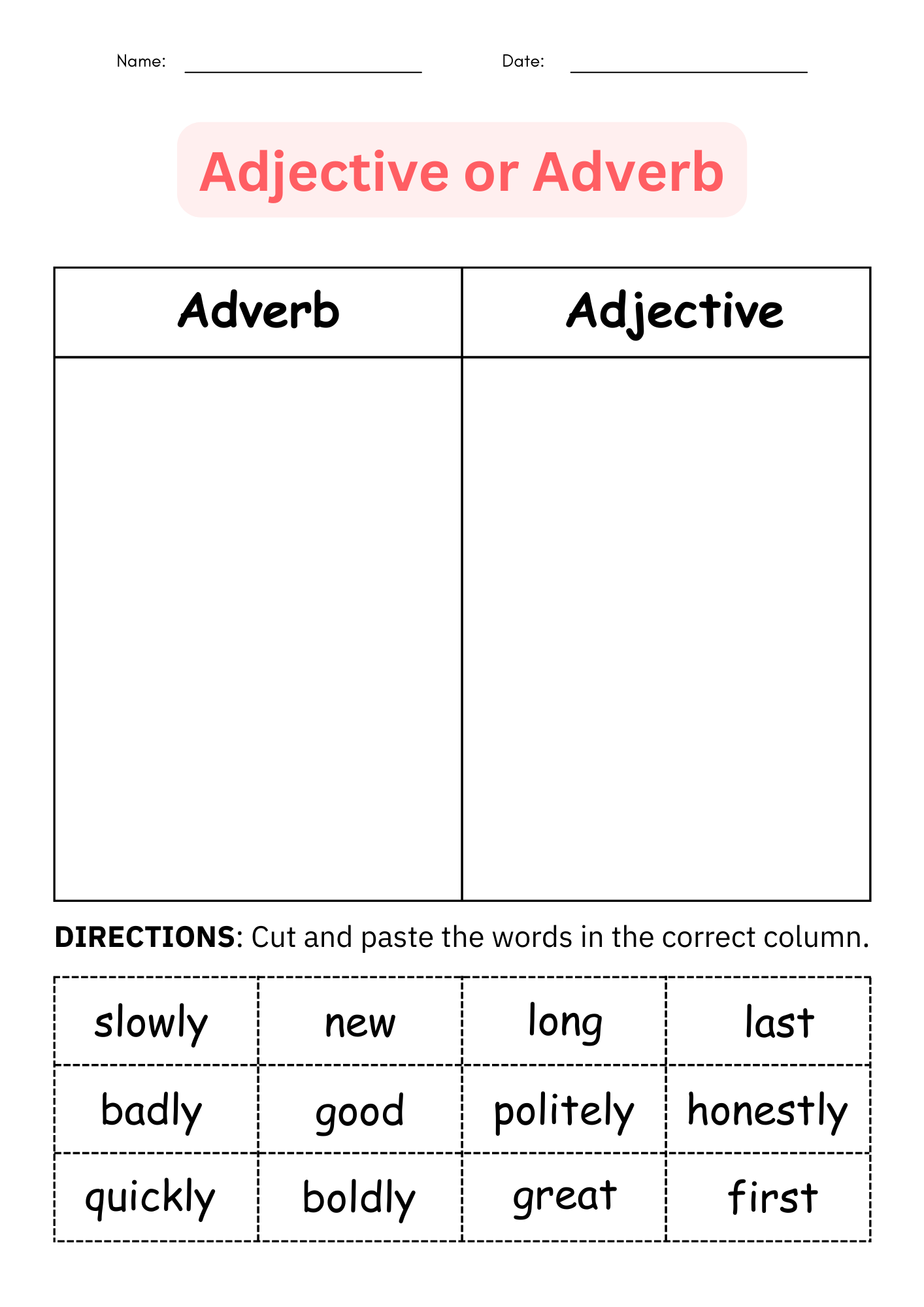 Daily Grammar Activities Adjectives Adverbs Worksheets 3rd 4th 5th Grade Made By Teachers When Adverbs Worksheet Have Fun Teaching