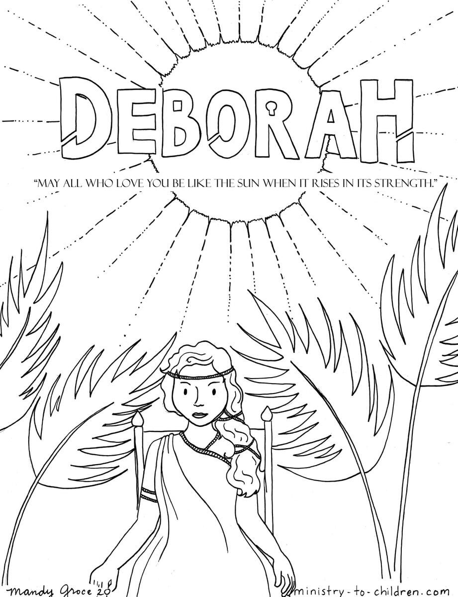 Deborah Judges Israel Coloring Page Printable