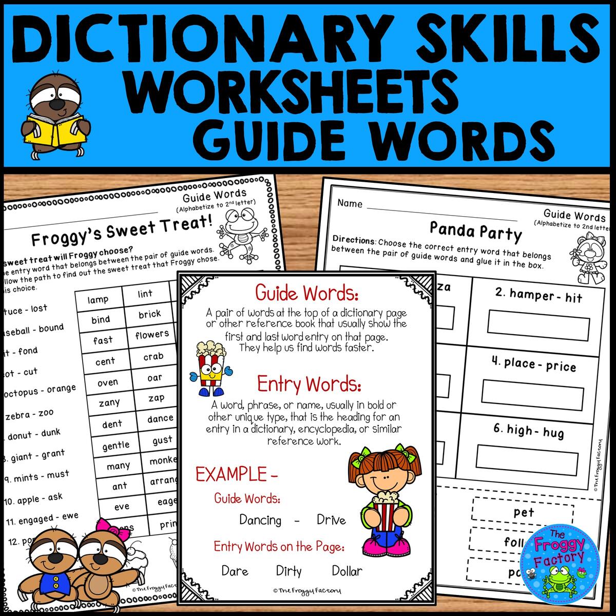 Dictionary Skills Worksheets Guide Words Classful