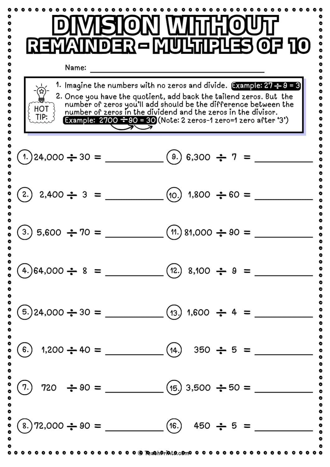 Division Without Remainder Worksheets Free To Print Teach Prints Division Without Remainder Worksheets Free To Print Teach Prints