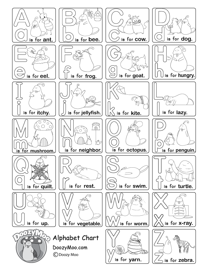 Doozy Moo S Alphabet Song Free Printable Worksheets