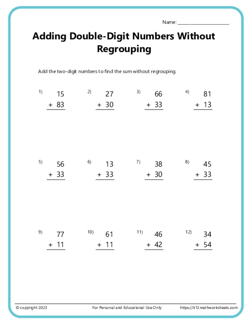 2 Digit Addition And Subtraction Worksheets With And Without Regrouping Made By Teachers
