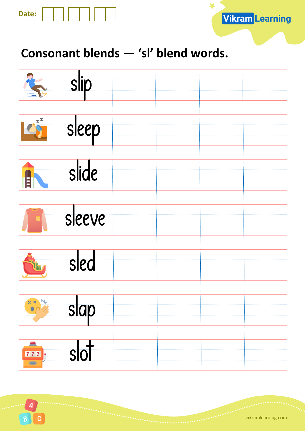 Download Consonant Blends Worksheets For Free Vikramlearning