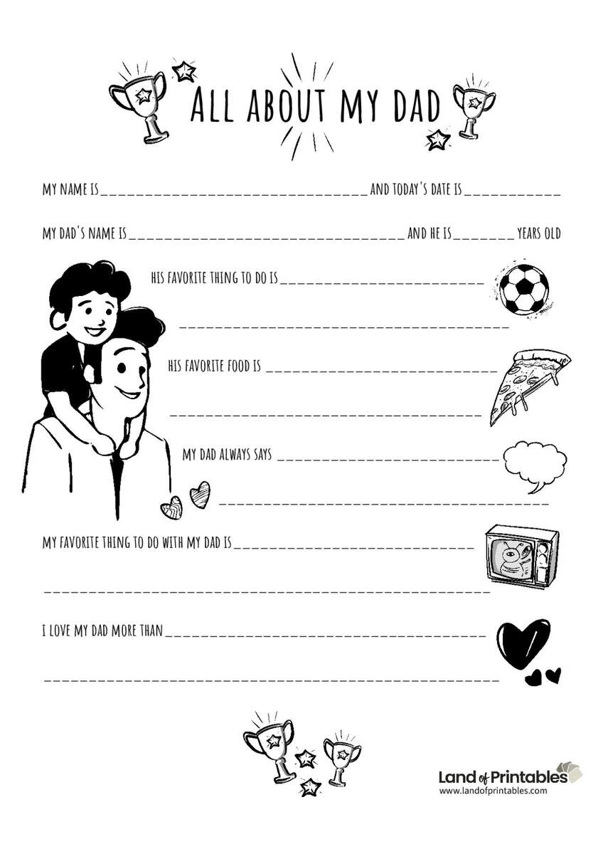 Download Your Free All About My Dad Land Of Printables