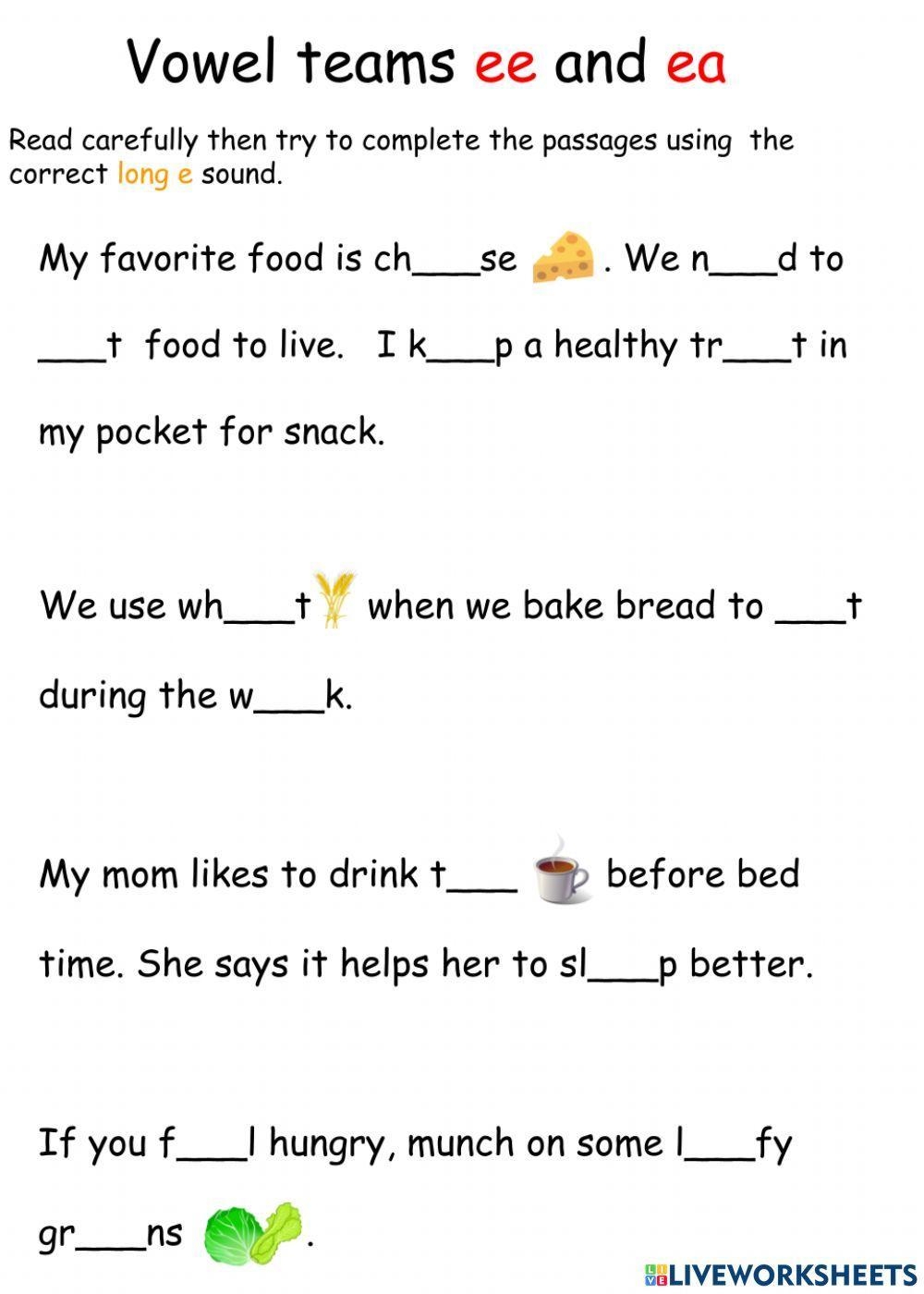 EE And EA Worksheet Practice Sheets For Mastering Vowel Digraphs EE And EA Worksheet Practice Sheets For Mastering Vowel Digraphs