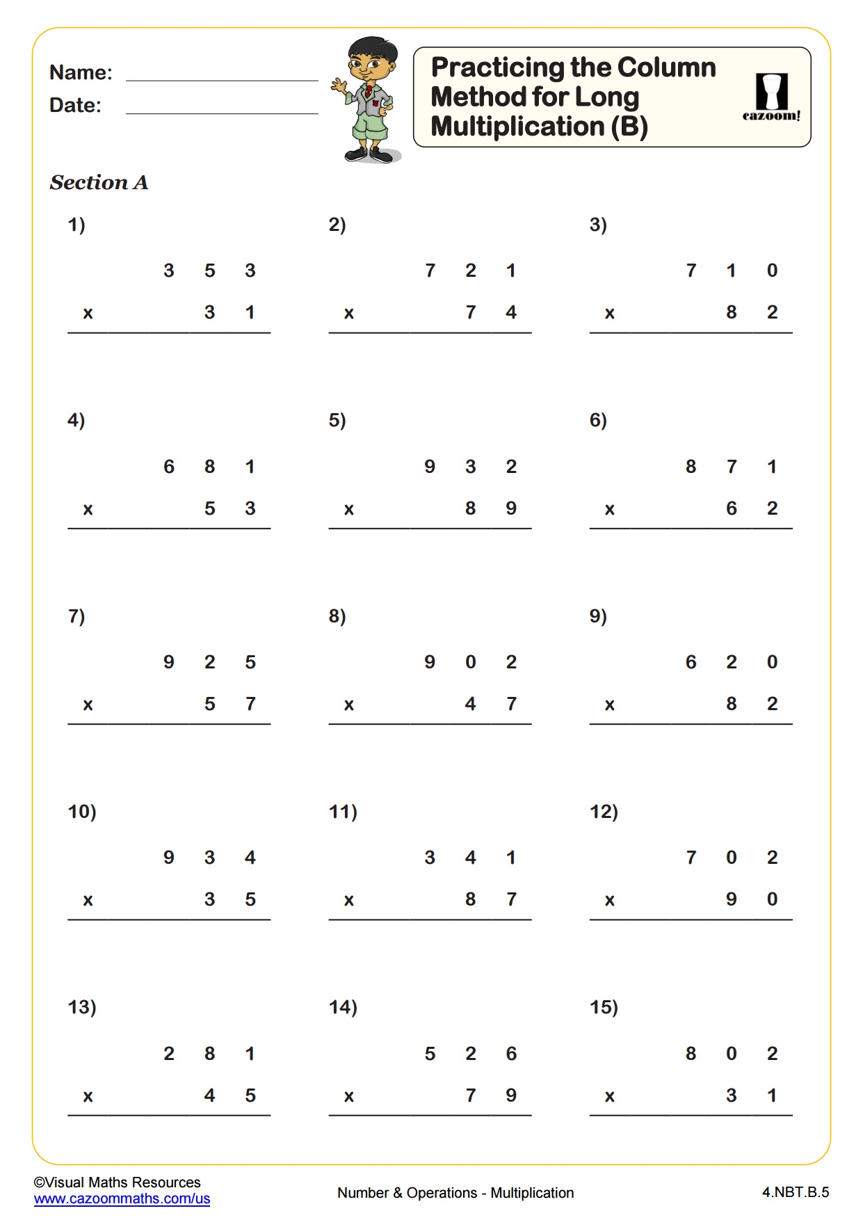 Long Division Worksheets For 5th Grade