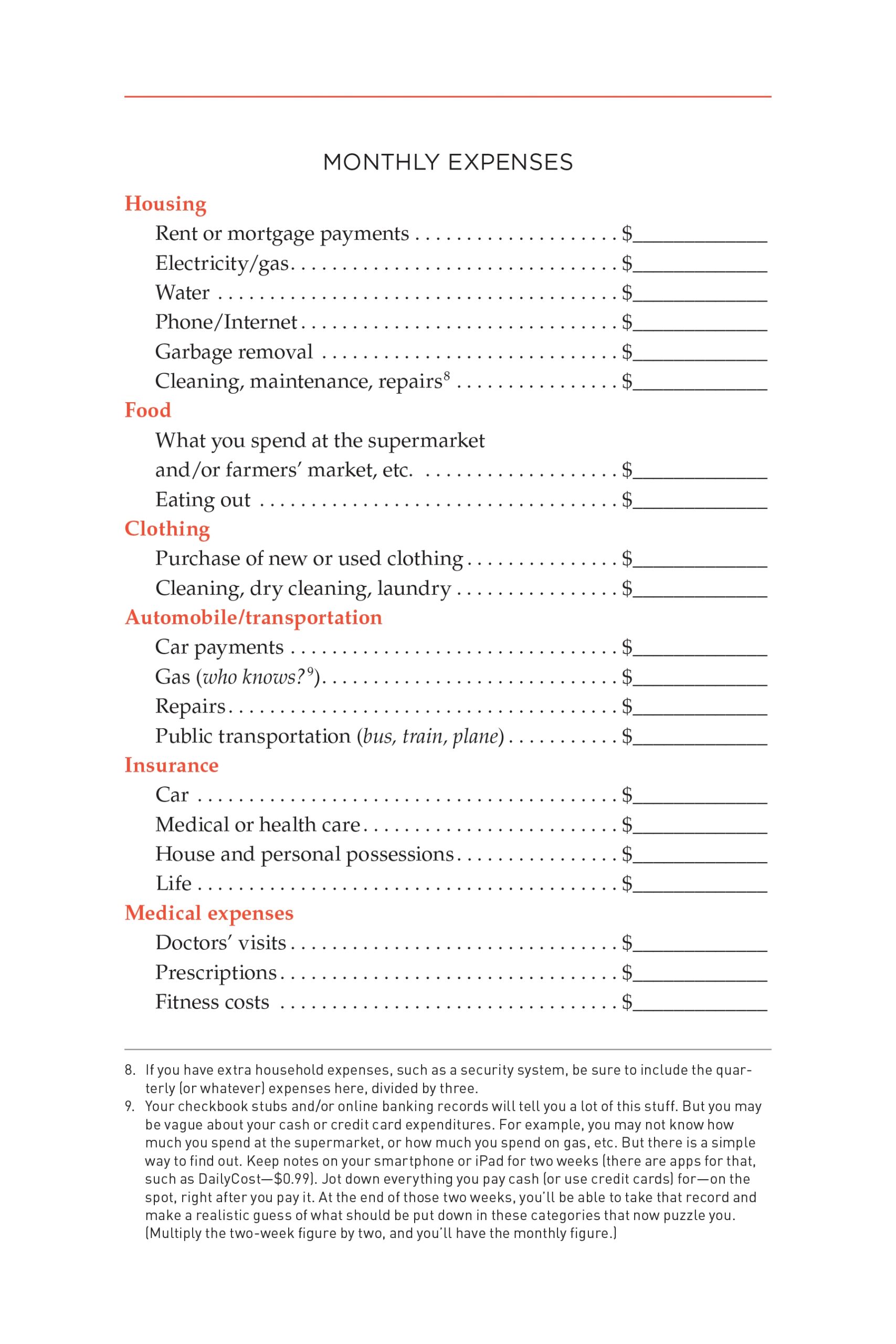 Extended Ebook Content For What Color Is Your Parachute 2019 Monthly Expenses Extended Ebook Content For What Color Is Your Parachute 2019 Monthly Expenses
