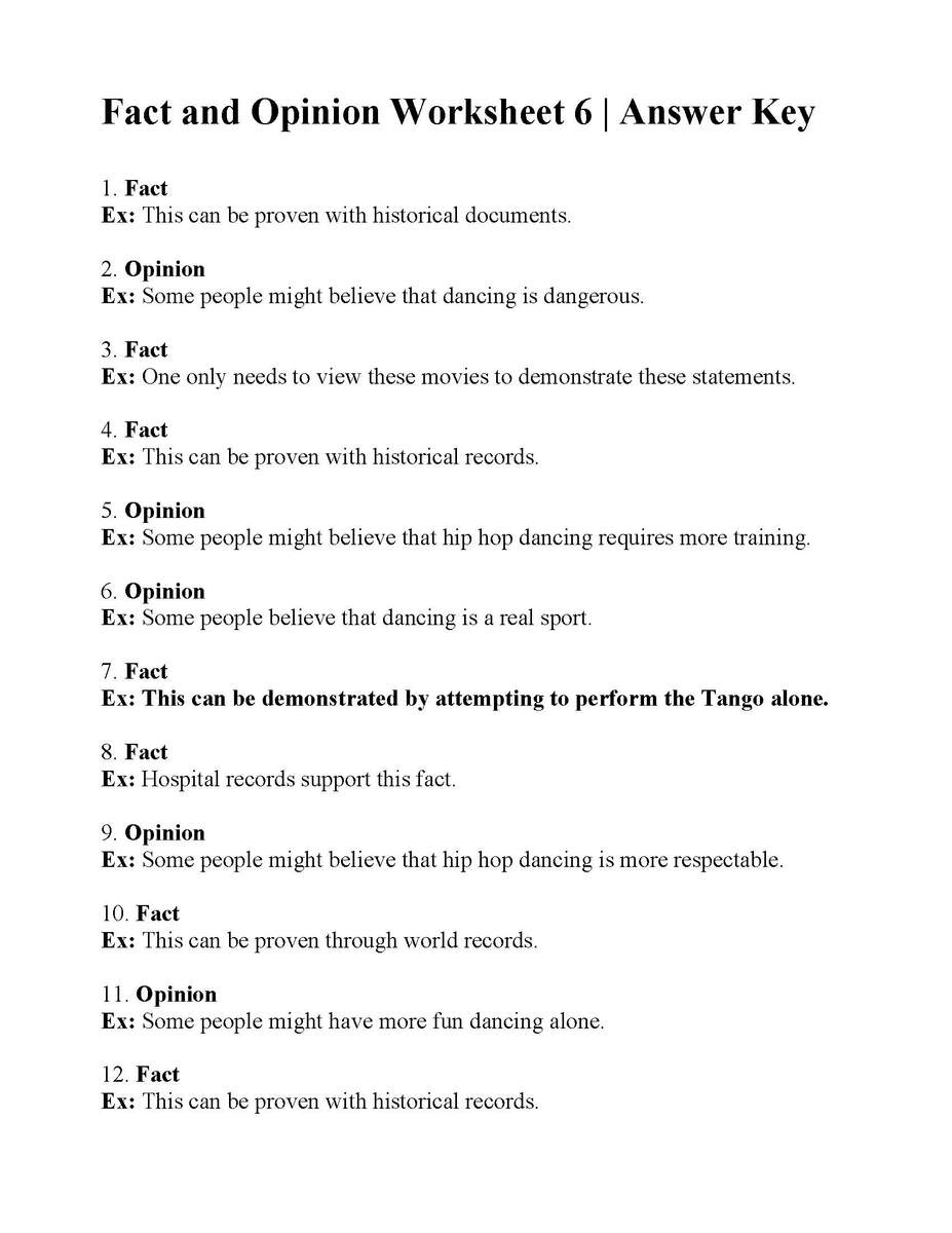 Reading Worksheets Fact And Opinion Worksheets