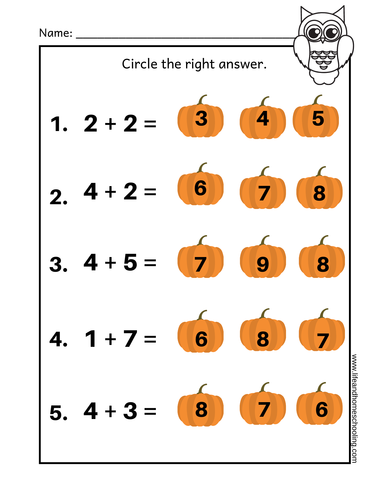 Fall Themed Kinder 2nd Grade Math Add Subtract Made By Teachers 30 Printable Single Digit Addition Worksheets Preschool 2nd Grade Math Etsy