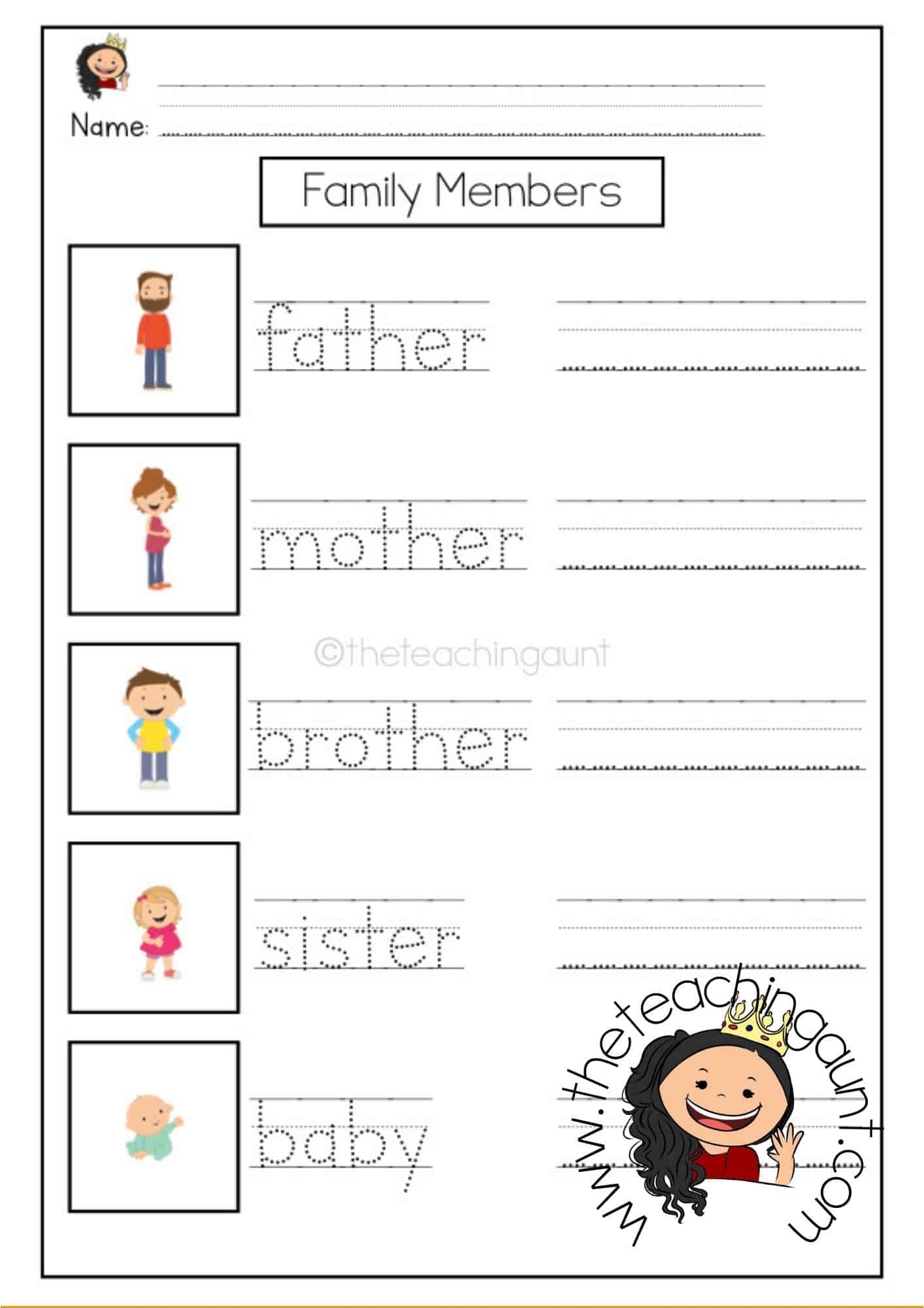 Family Members Worksheets The Teaching Aunt Family Members Worksheets The Teaching Aunt