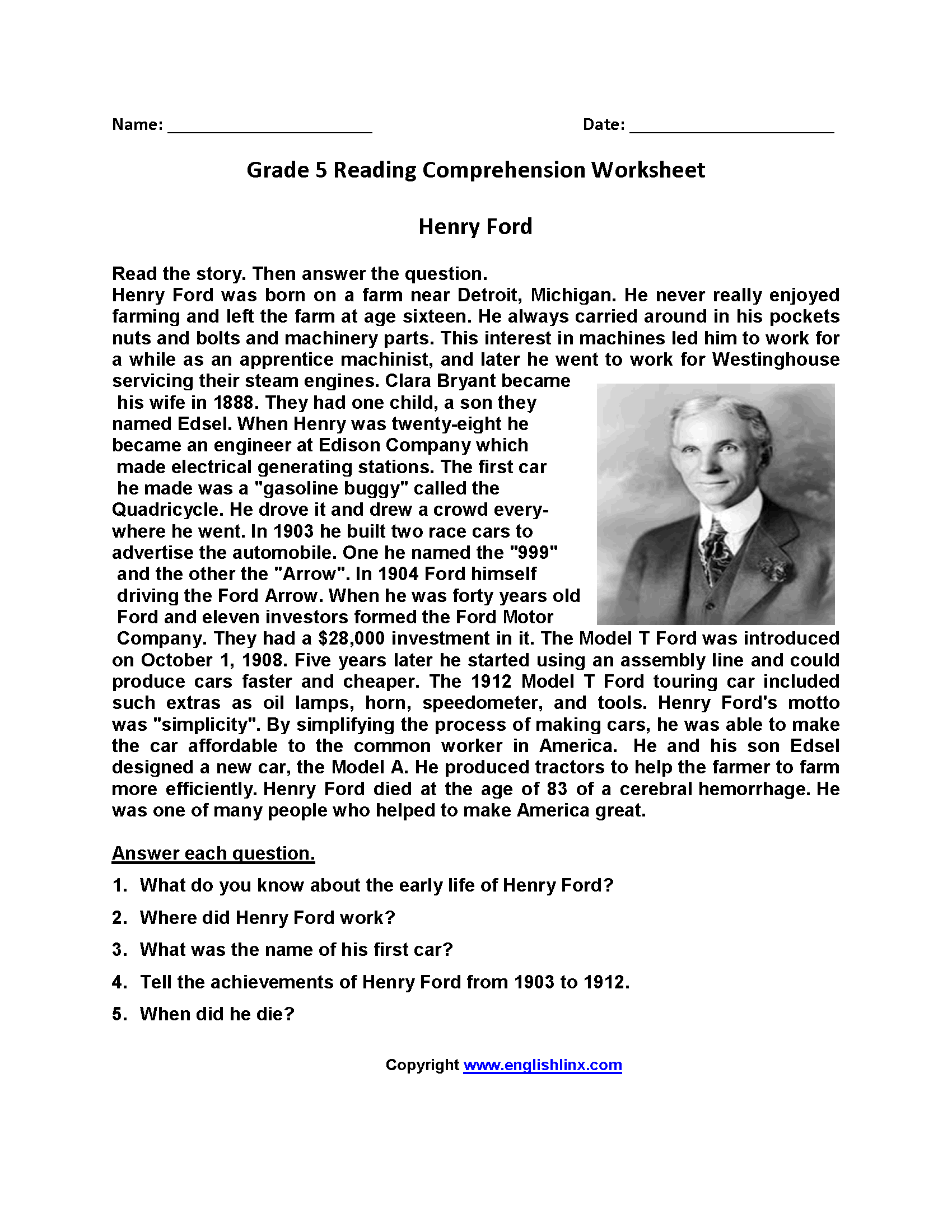 Fifth Grade Reading Worksheets Improve Fluency Vocabulary Fifth Grade Reading Worksheets Improve Fluency Vocabulary