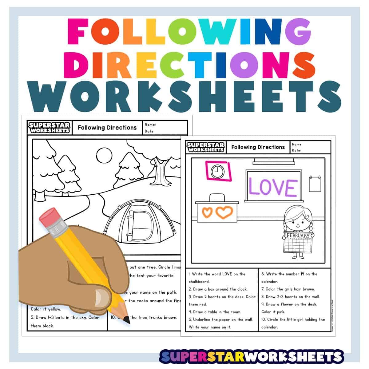Following Directions Worksheets Storyboard That
