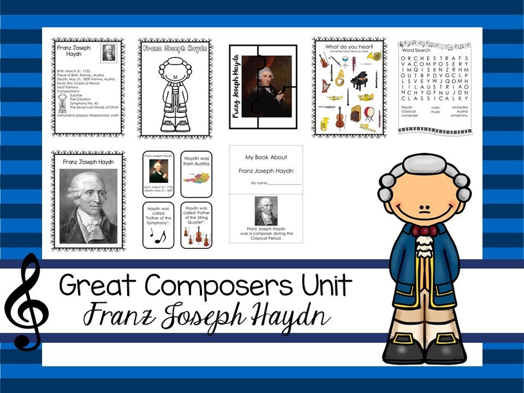 Franz Joseph Haydn Great Composer Unit Music Appreciation Etsy