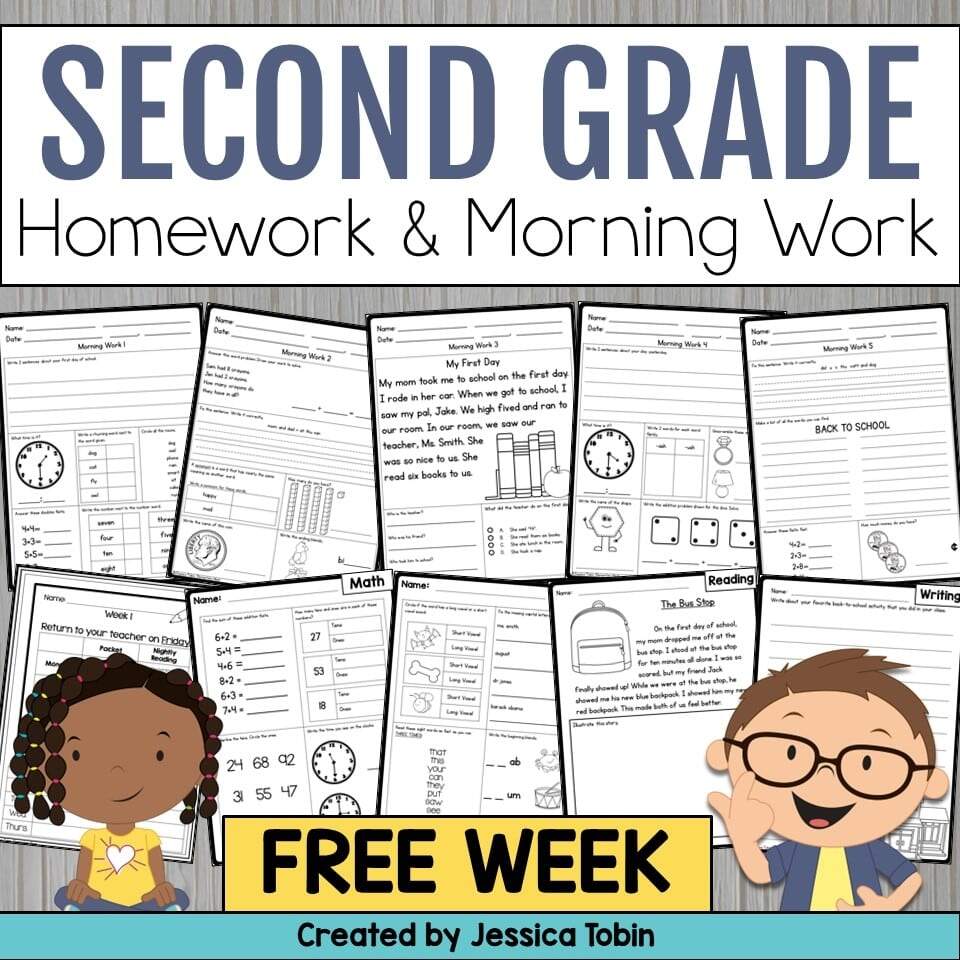 Free 2nd Grade Morning Work Homework