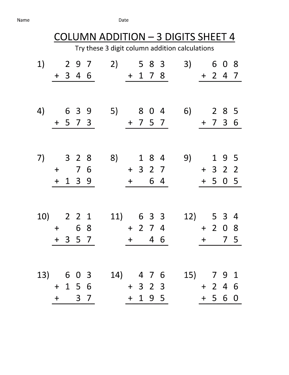 Free Addition Worksheets Free Addition Worksheets