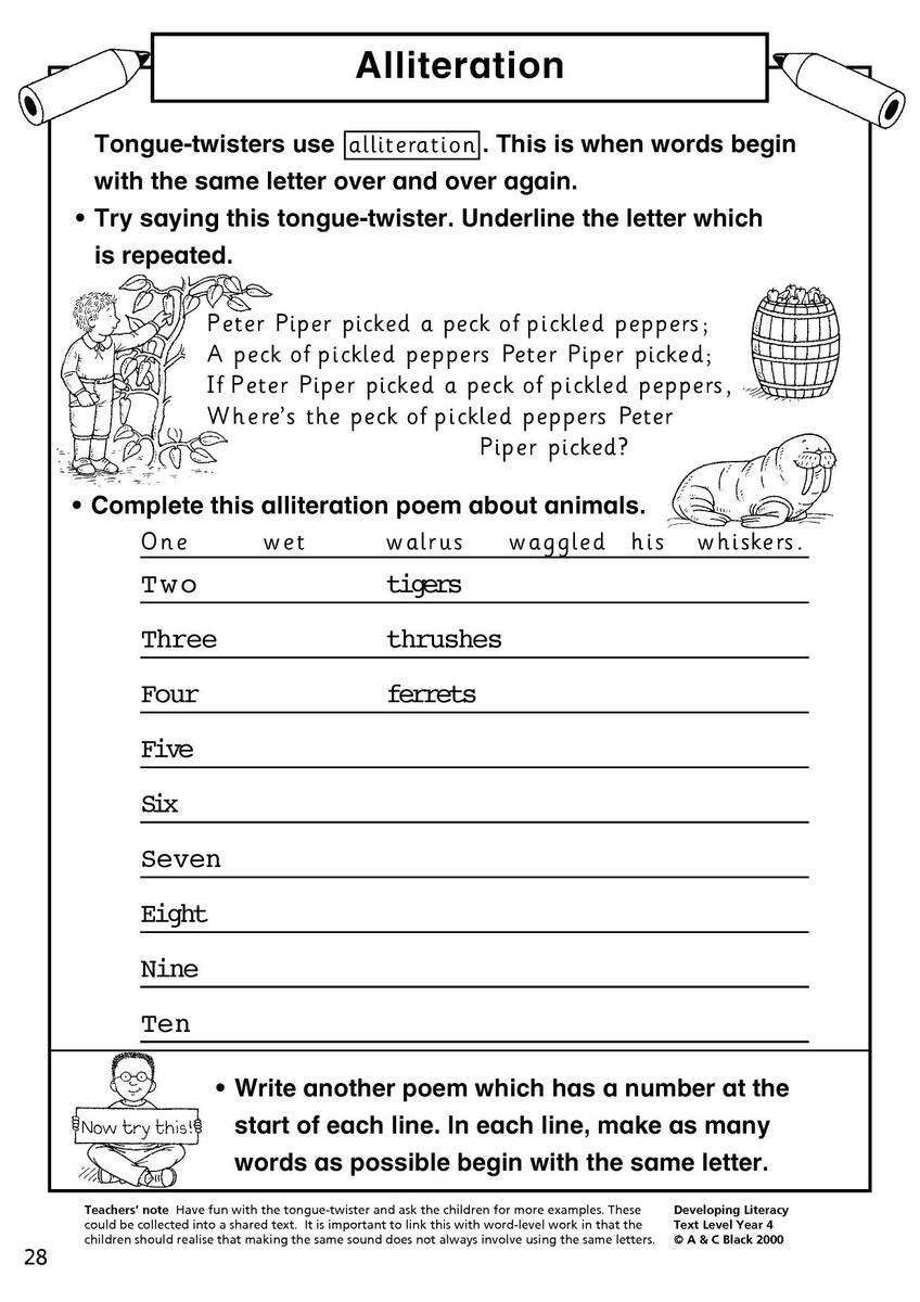 Free Alliteration Poem Worksheet Download Free Alliteration Poem Worksheet Png Images Free Worksheets On Clipart Library