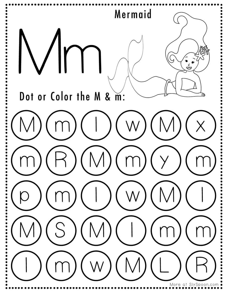 Free Alphabet Do A Dot Printables Worksheets Letter M Mermaid Themed Sly Spoon Free Alphabet Do A Dot Printables Worksheets Letter M Mermaid Themed Sly Spoon