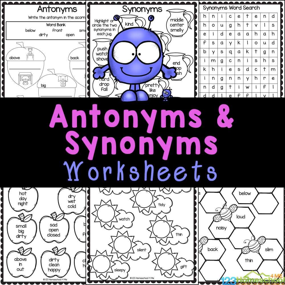 Synonyms And Antonyms Worksheet For Grade 2 Kidpid