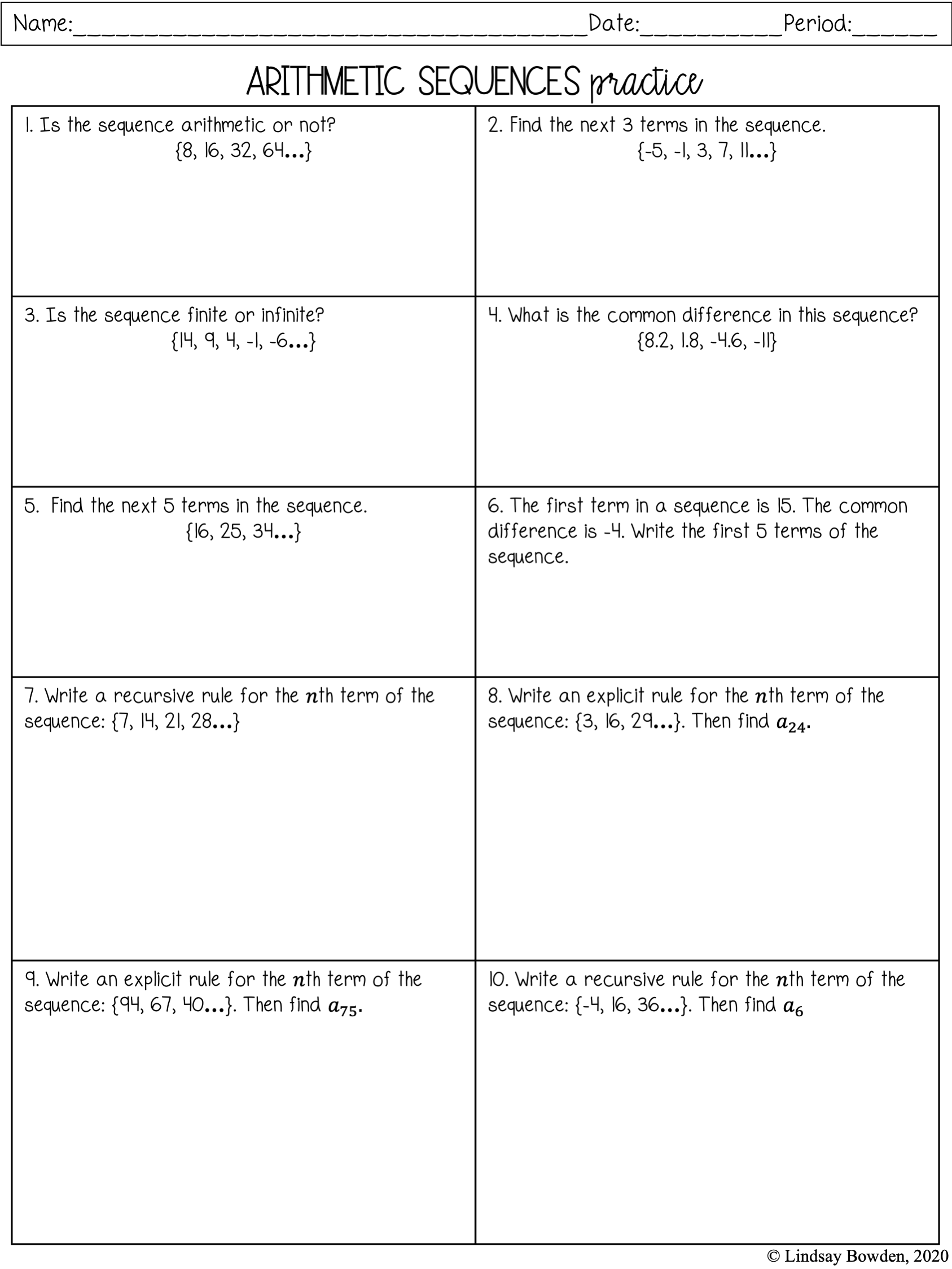 Free Arithmetic Recursive And Explicit Worksheet Download Free Arithmetic Recursive And Explicit Worksheet Png Images Free Worksheets On Clipart Library