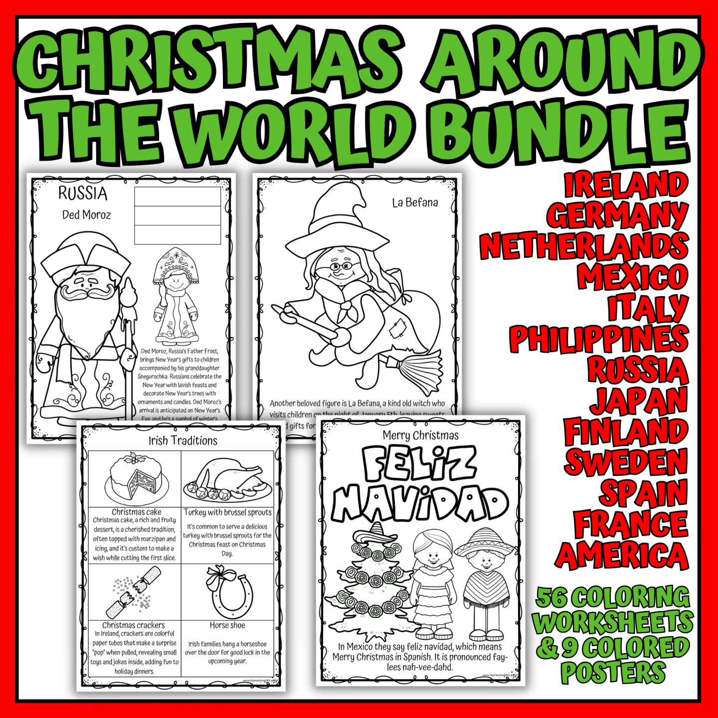 Free Christmas In Italy Worksheets