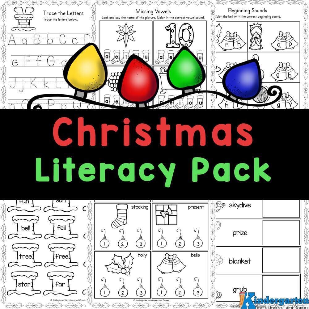 FREE Christmas Literacy Worksheets For Kindergarten