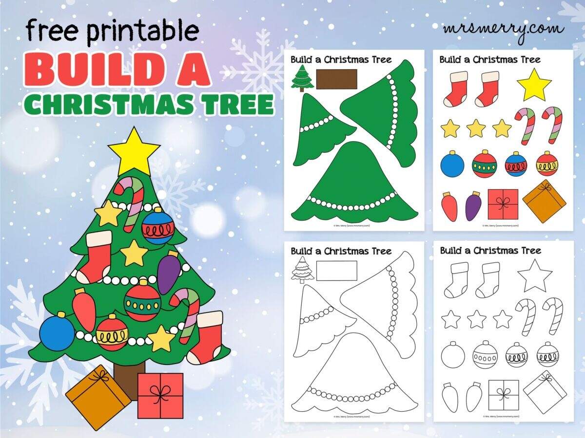 Christmas Tree Coloring Pages For Kid 12 Printable Sheets
