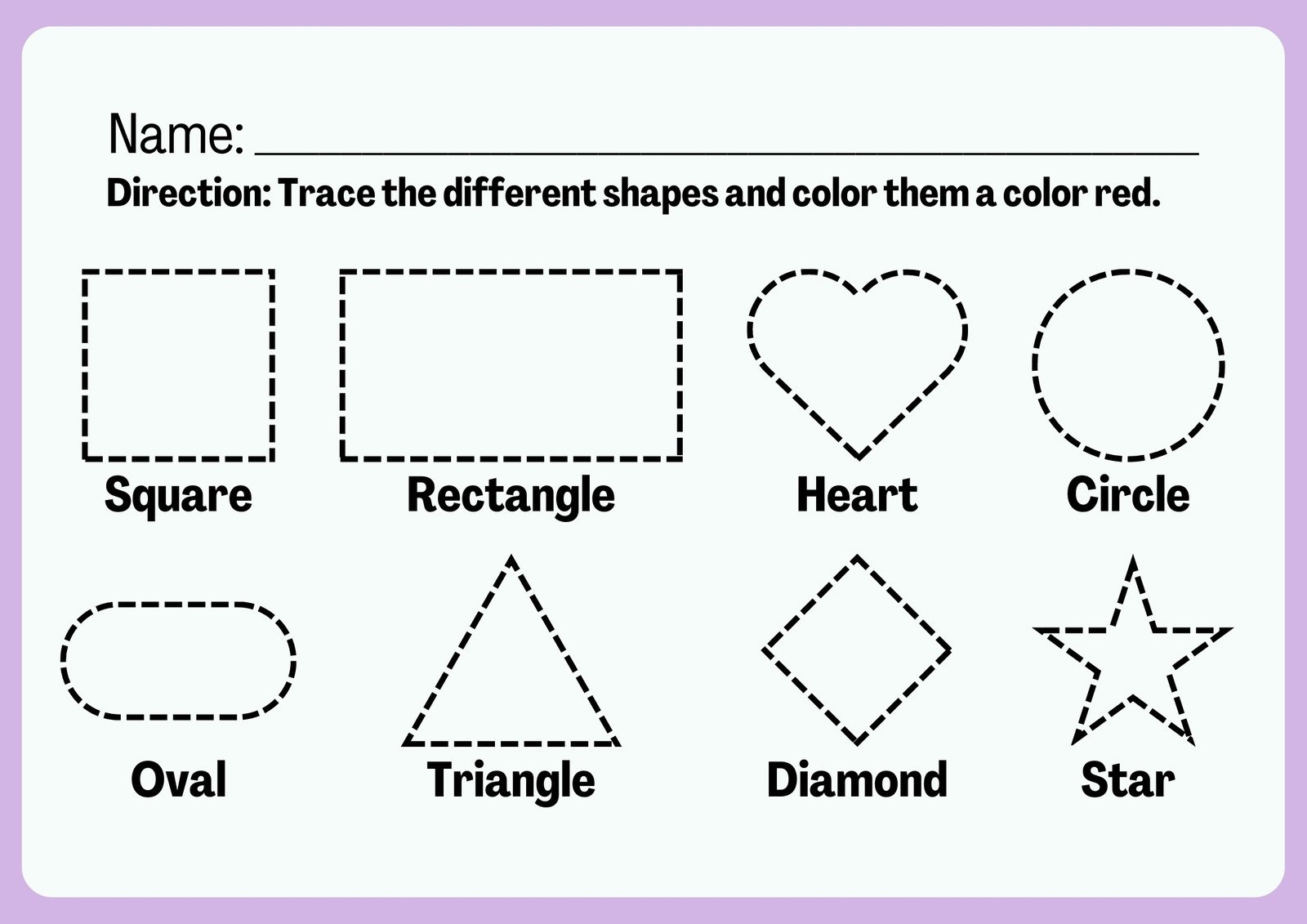 Free Preschool Tracing Shapes Worksheet