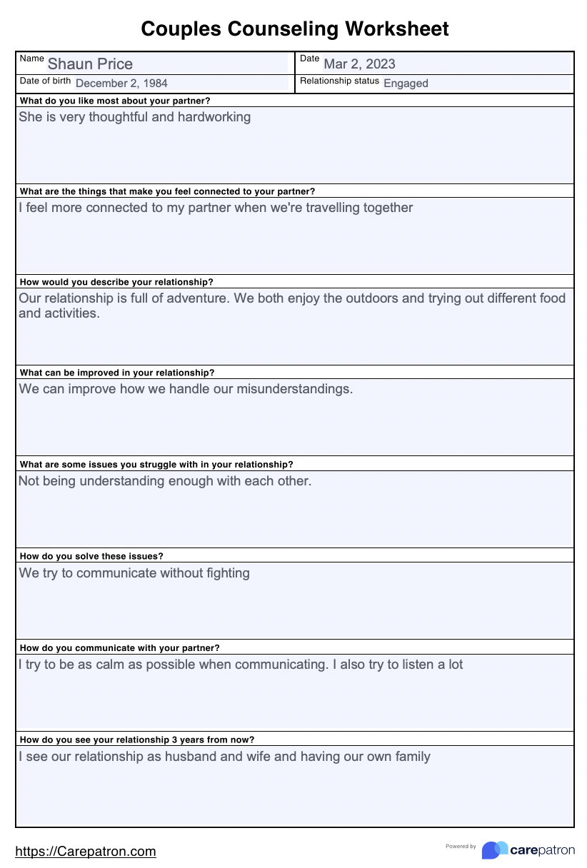 Free Download Couples Therapy Worksheet Template Couples Therapy Homework Planner Template