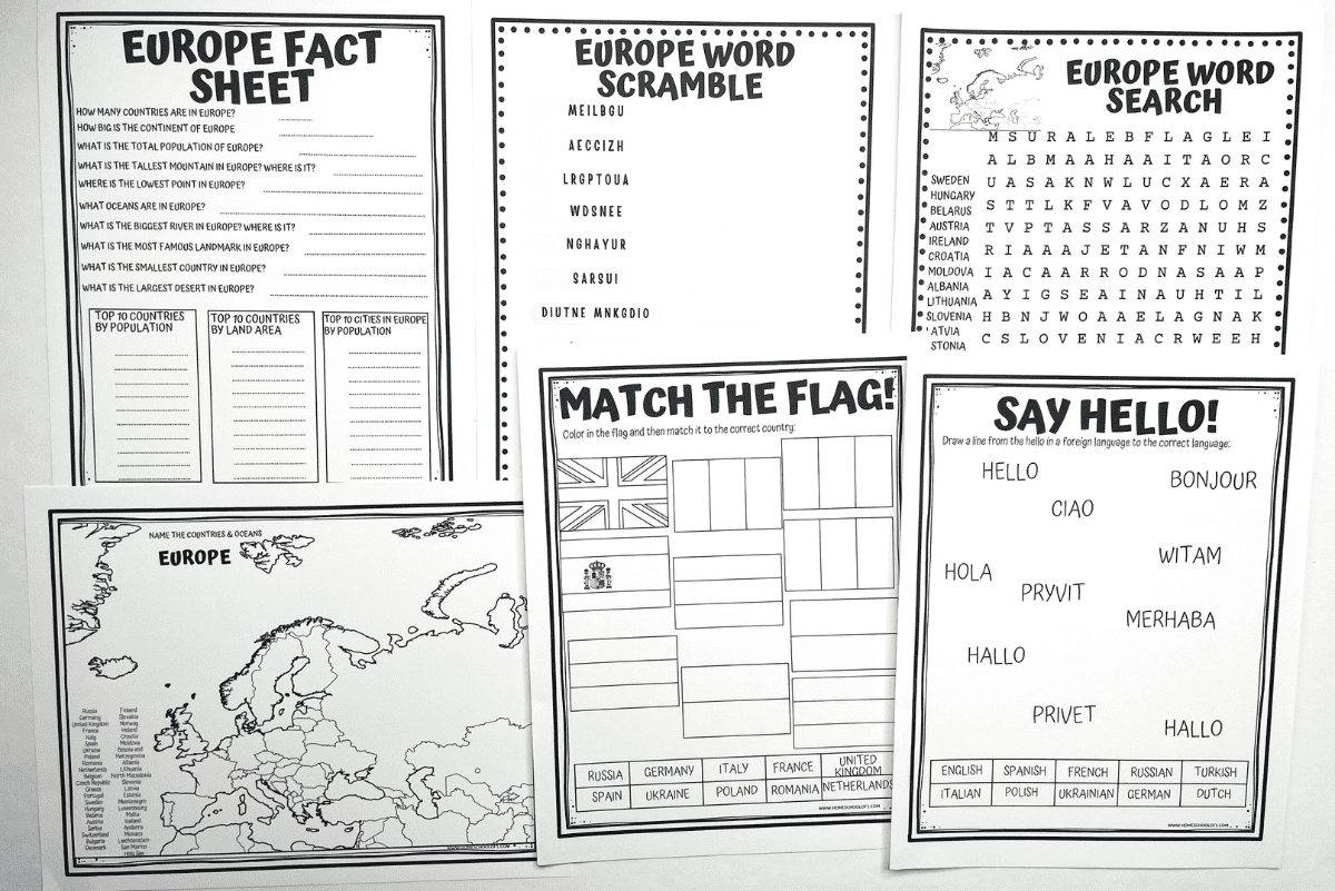 Free Europe Worksheets For Kids To Explore Geography Free Europe Worksheets For Kids To Explore Geography
