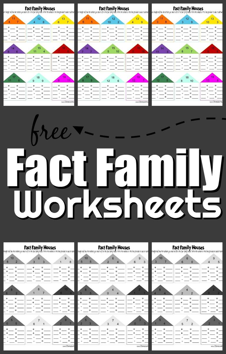 FREE Fact Family Worksheets For Kindergarten And 1st Grade FREE Fact Family Worksheets For Kindergarten And 1st Grade