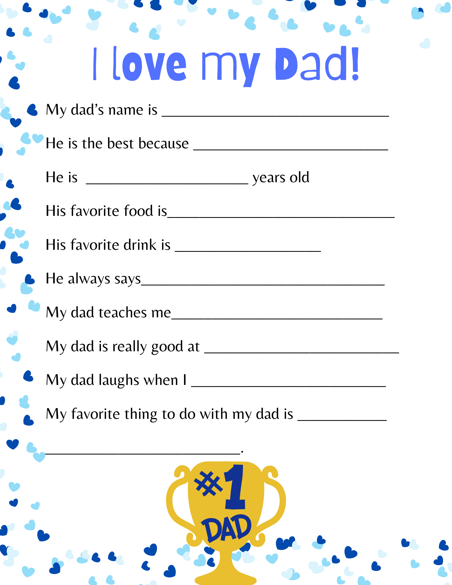 Free Father S Day Keepsake Printable Our Tiny Nest Free Father S Day Keepsake Printable Our Tiny Nest