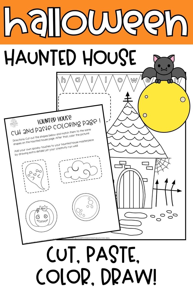 Free Haunted House Coloring Pages Happy Toddler Playtime