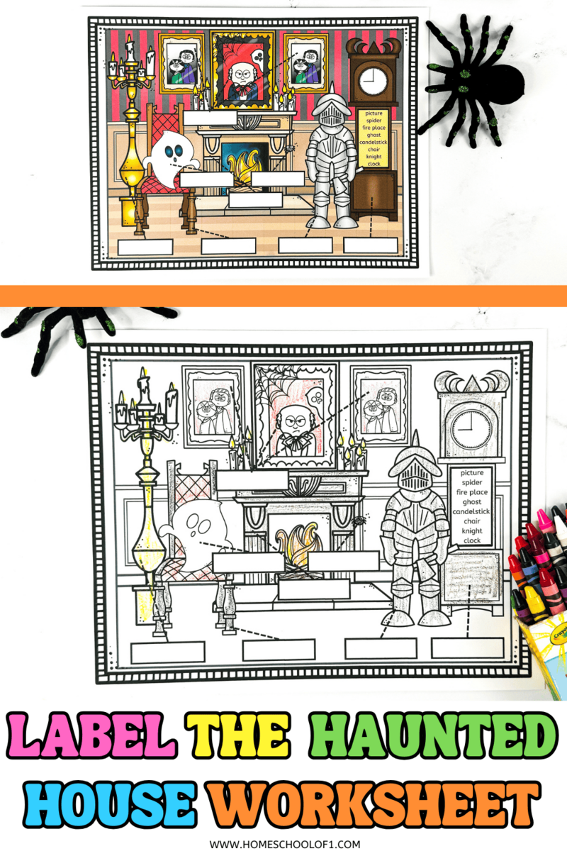 Free Label The Haunted House Worksheet