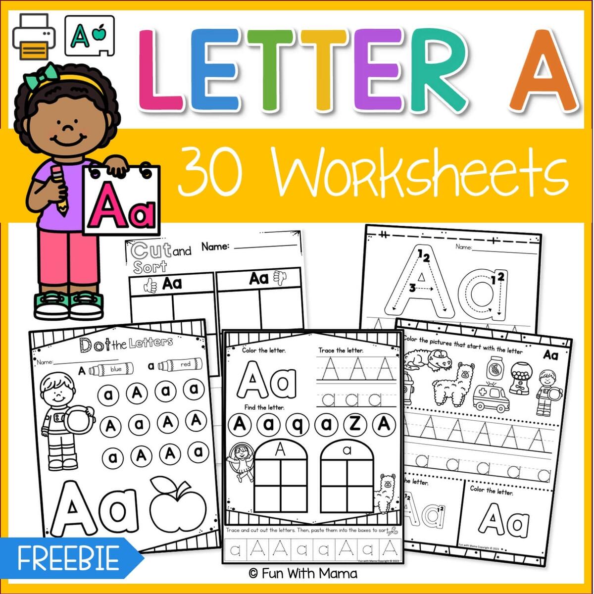 FREE Printable Alphabet Letter Recognition Worksheets Pdf A To Z
