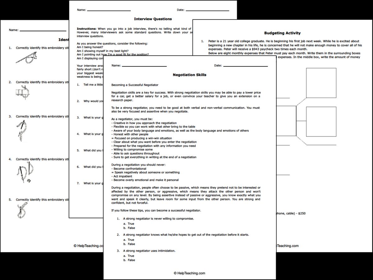 Life Skills Daily Warm Up Activity Resource