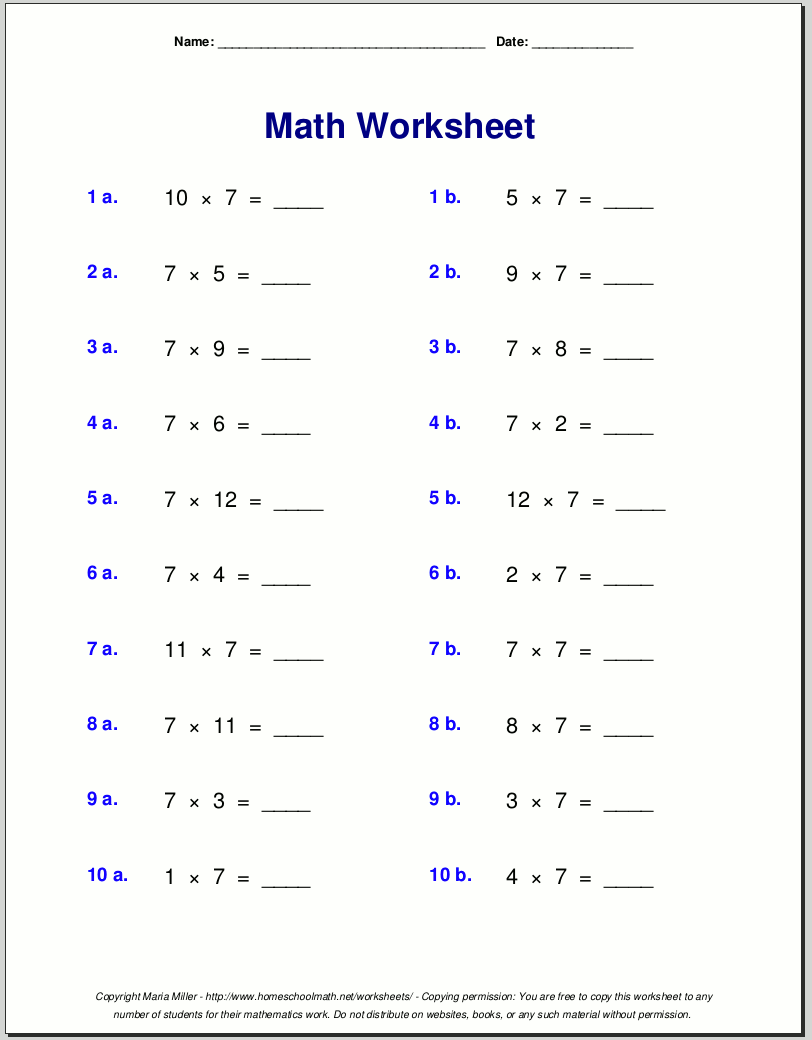 Third Grade Math Worksheets PDF Free Download