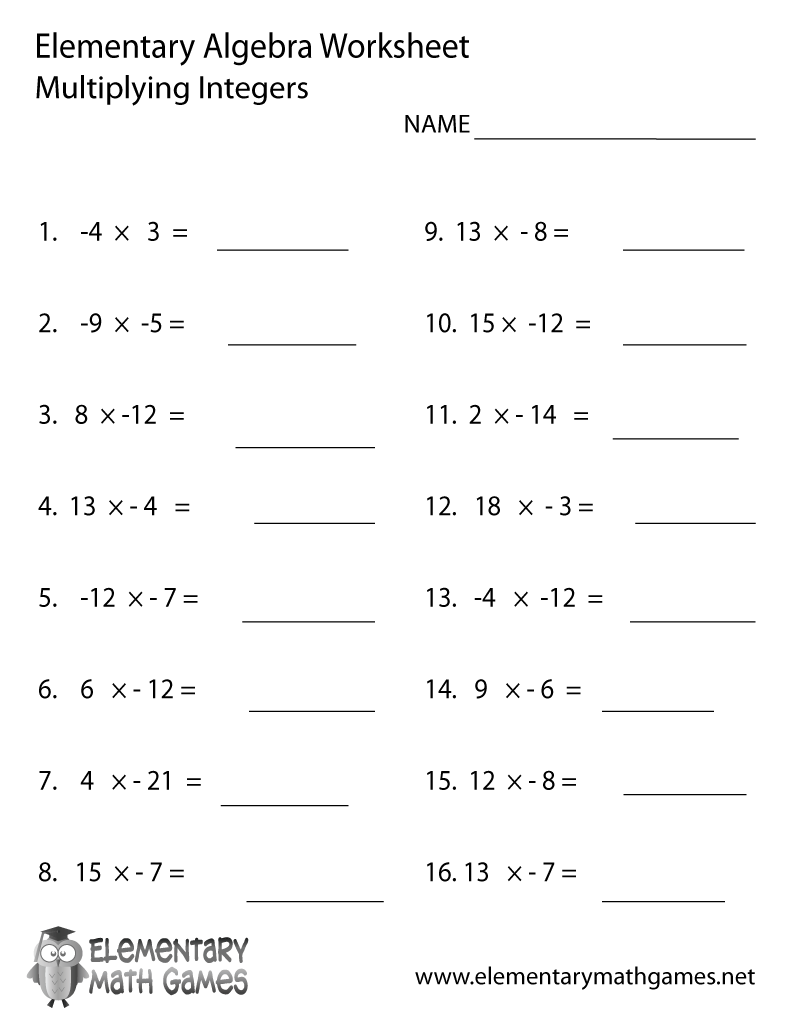 Identifying Integers Worksheet Download