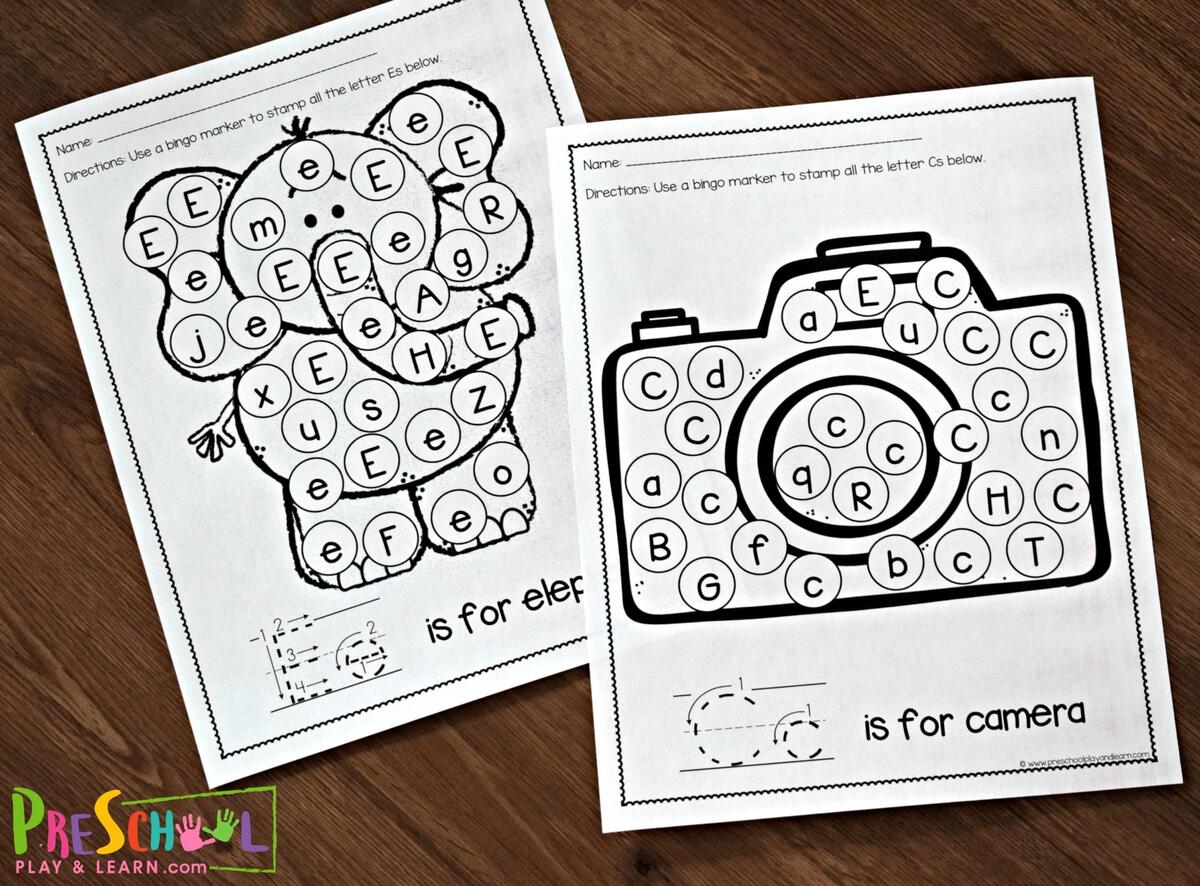 FREE Printable Alphabet Letter Recognition Worksheets Pdf A To Z