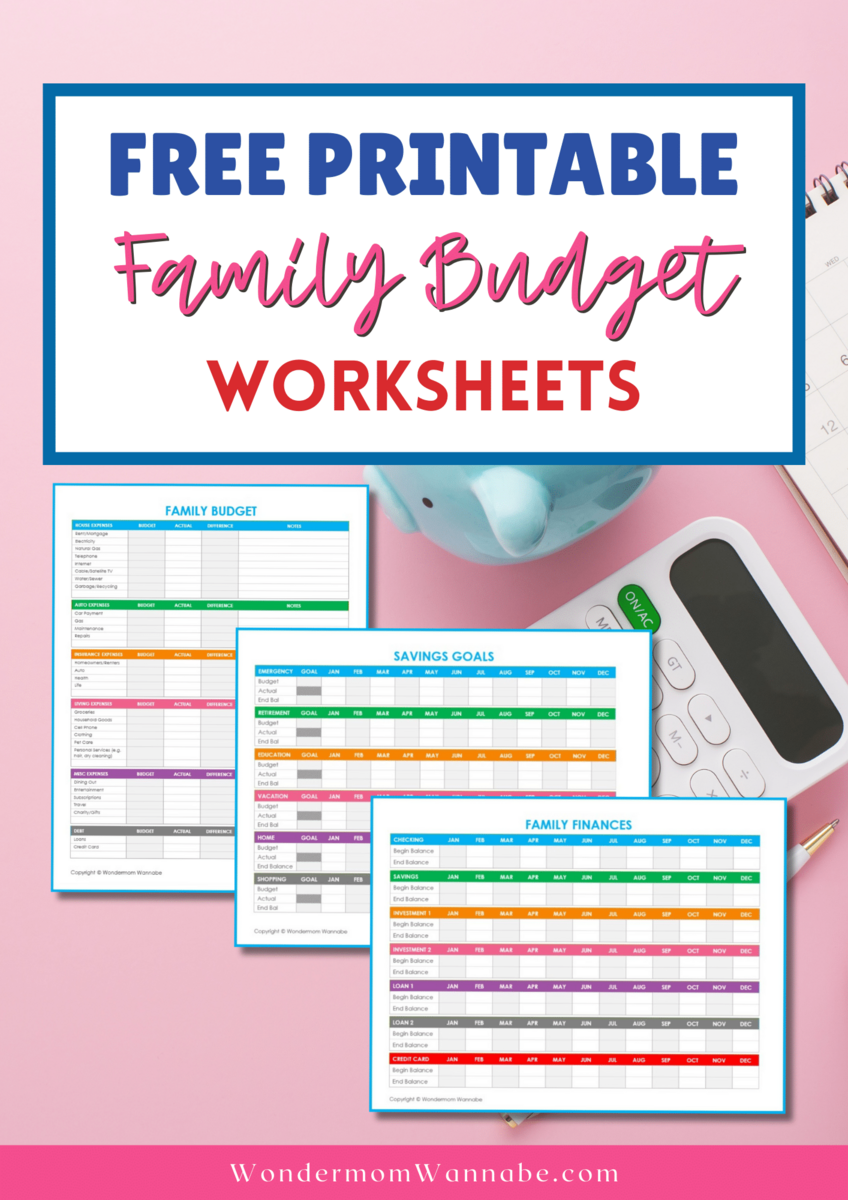 Free Printable Budget Worksheets For Family Finances