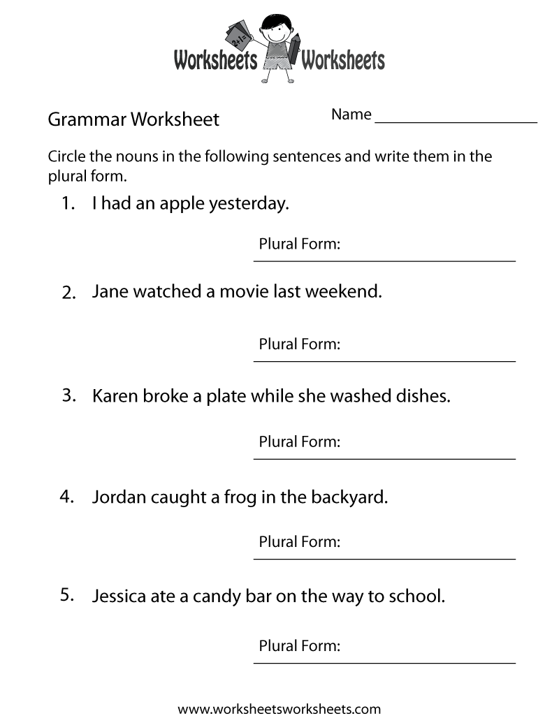 Free Printable English Grammar Worksheet Free Printable Adjectives Worksheet
