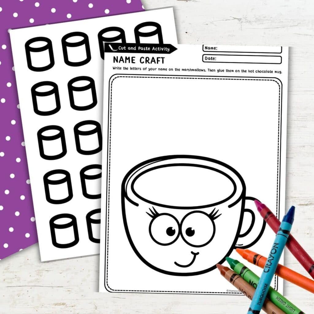 Free Printable Hot Chocolate Name Craft For Preschoolers Free Printable Hot Chocolate Name Craft For Preschoolers